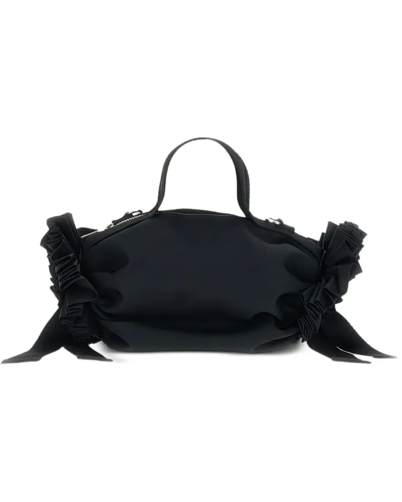 Simone Rocha beaded-rosette ribbon-detail clutch bag - Schwarz Schwarz