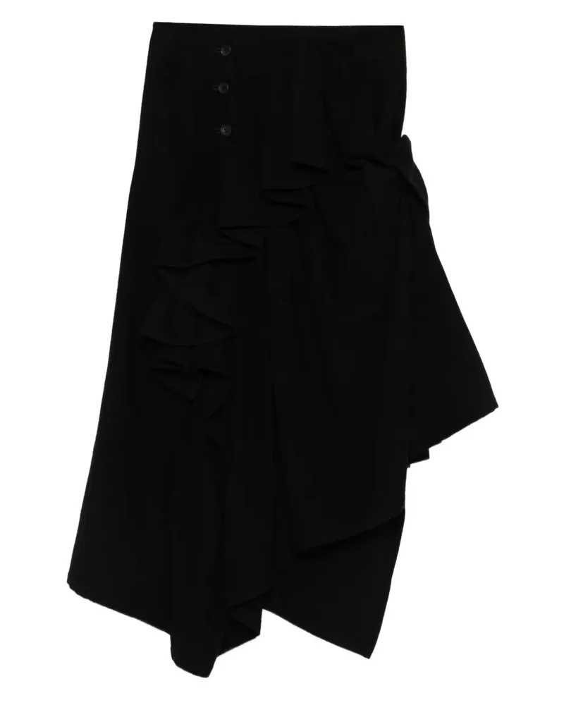 Yohji Yamamoto Gerüschter Rock - Schwarz Schwarz