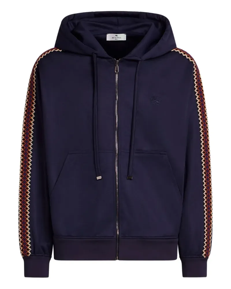 Etro Kapuzenjacke mit Pegaso-Stickerei - Blau Blau