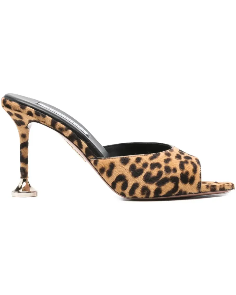 Aquazzura Mules mit Leoparden-Print 95mm - Braun Braun