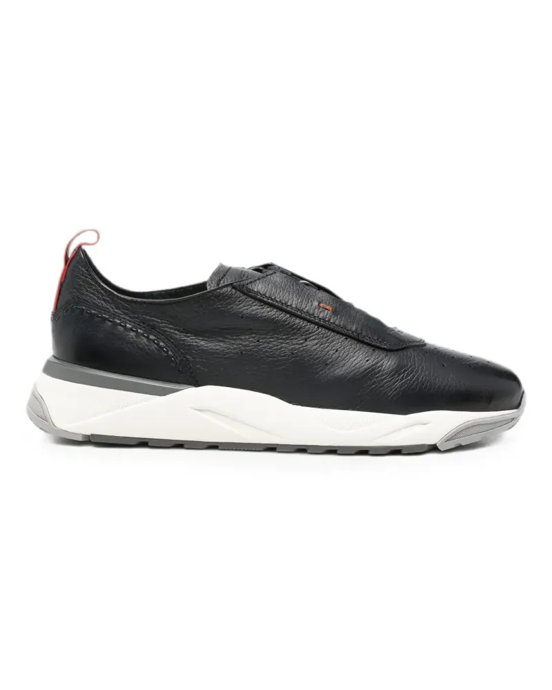 Santoni Perforierte Sneakers - Schwarz Schwarz