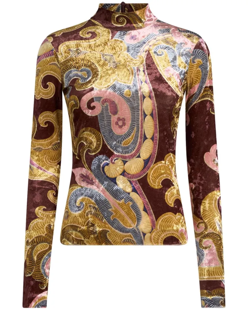 Etro Chenille-Oberteil mit Print - Rot Rot
