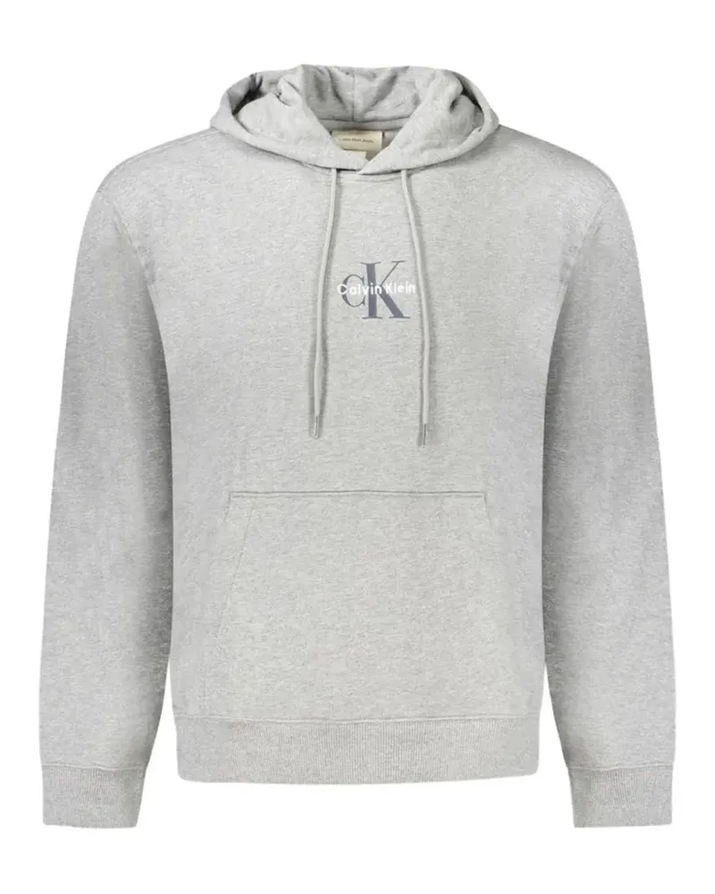 Calvin Klein logo-embroidered drawstring hoodie - Grau Grau