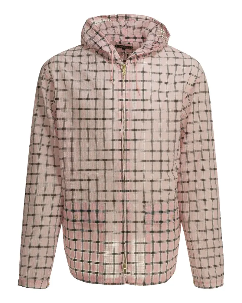 Beams Plus check-pattern hooded coat - Rosa Rosa