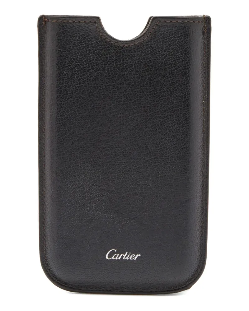 Cartier logo-print leather phone case - Braun Braun