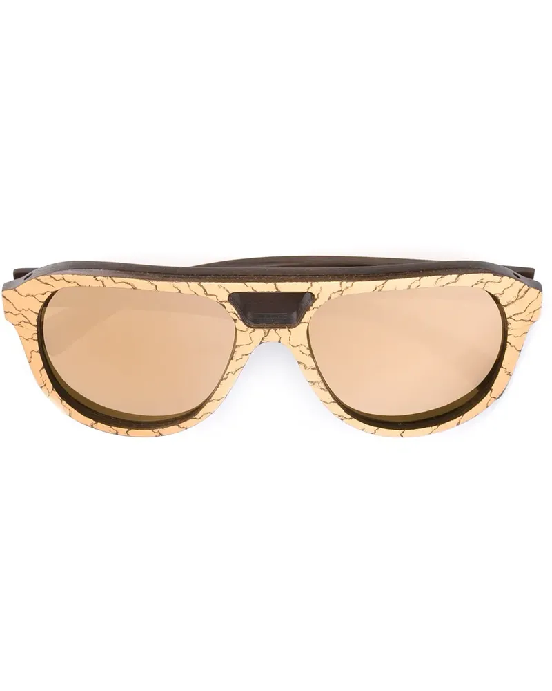GOLD & WOOD Verspiegelte 'Copa' Sonnenbrille - Metallic Metallic