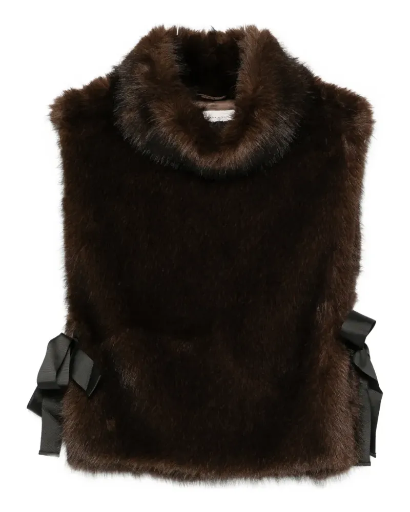 Liviana Conti faux-fur side-tie vest - Braun Braun