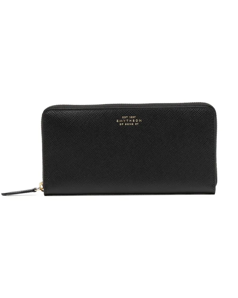 Smythson Portemonnaie mit Reißverschluss - Schwarz Schwarz