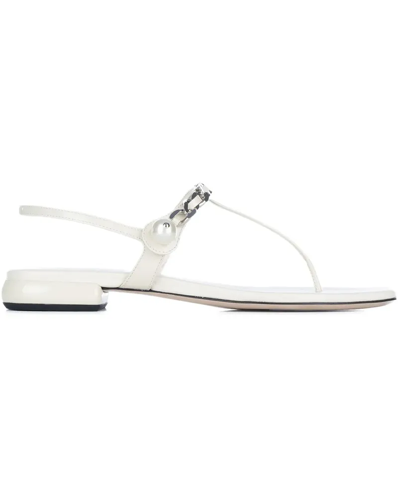 Miu Miu Sandalen mit Kettendetail - Weiß Weiß