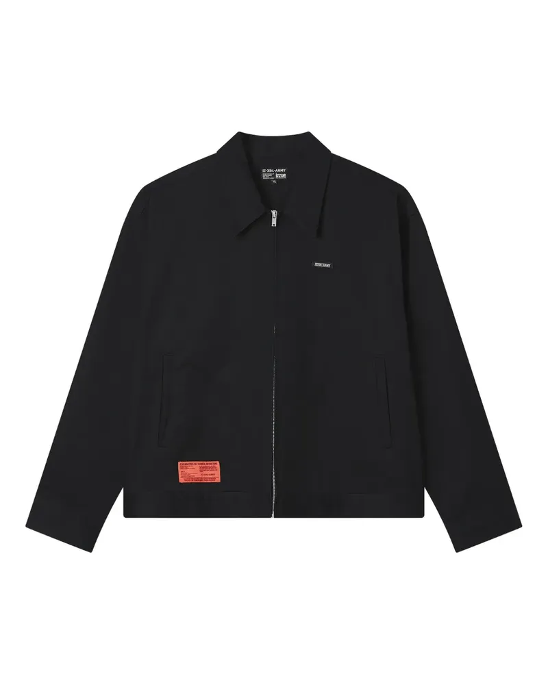 Izzue Jacke mit Logo-Schild - Schwarz Schwarz