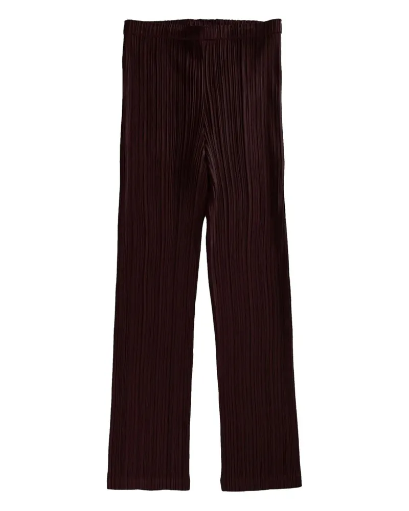 Issey Miyake Straight-Leg-Hose mit Falten - Braun Braun