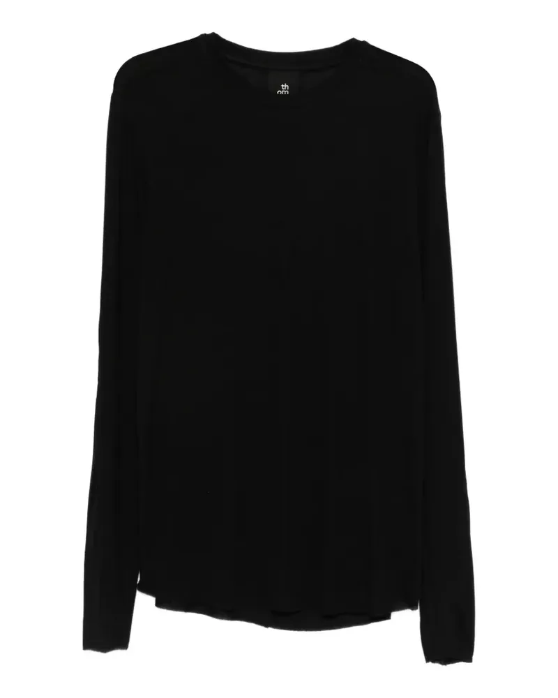 THOM KROM Klassisches Langarmshirt - Schwarz Schwarz