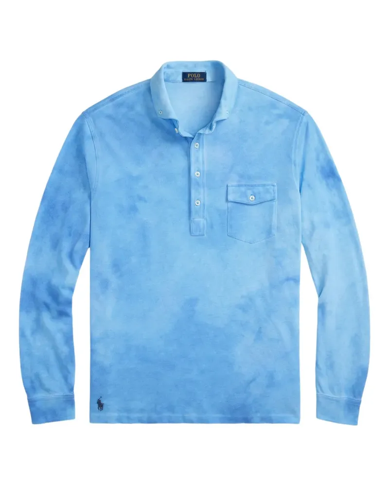 Ralph Lauren Poloshirt mit Batikmuster und langen Ärmeln - Blau Blau