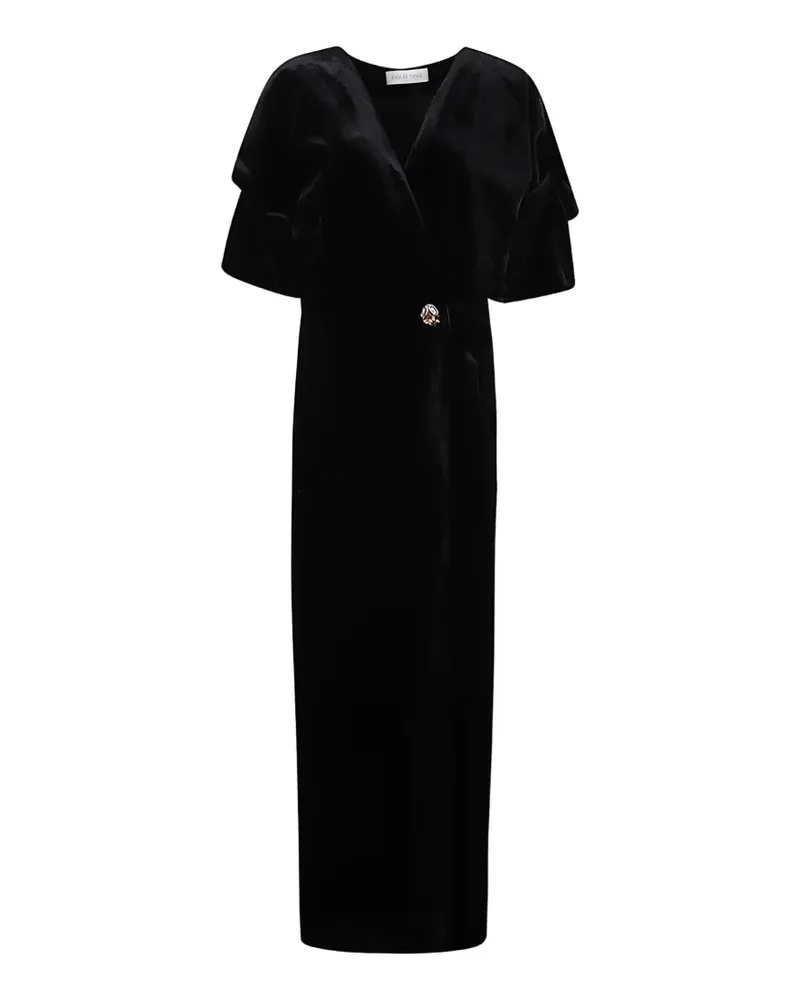 Raquel Diniz velvet wrap maxi dress - Schwarz Schwarz