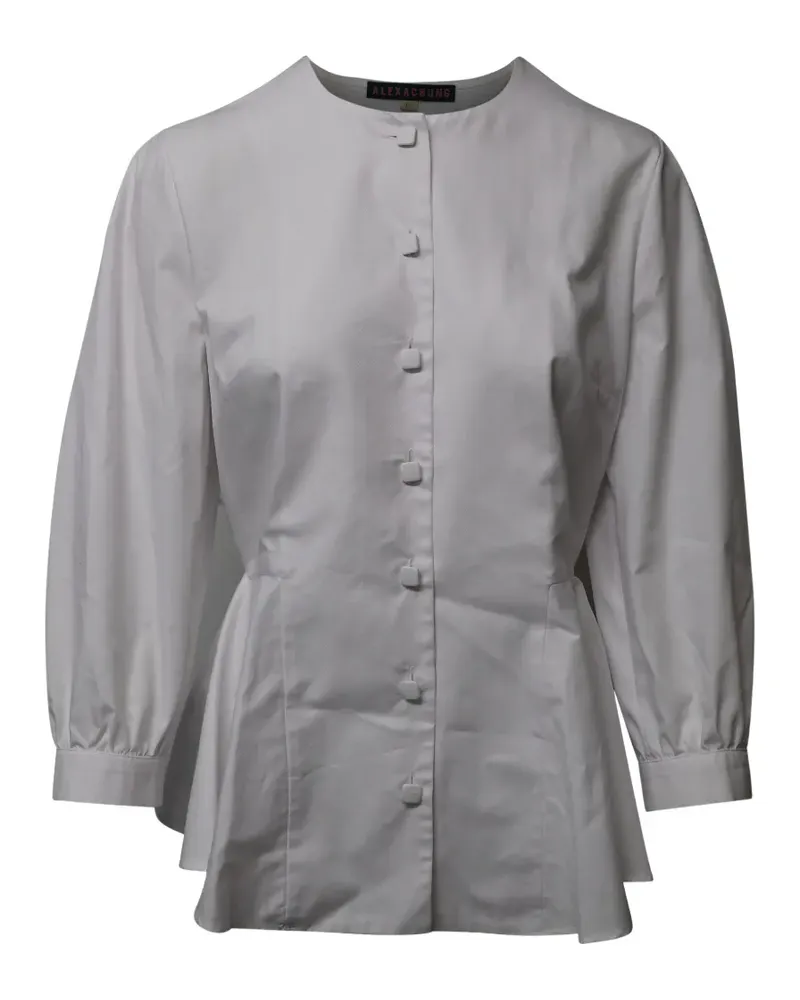 ALEXACHUNG crew-neck quarter-sleeve shirt - Grau Grau