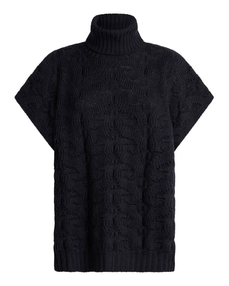 Etro wool-blend turtleneck sweater with paisley detailing - Blau Blau