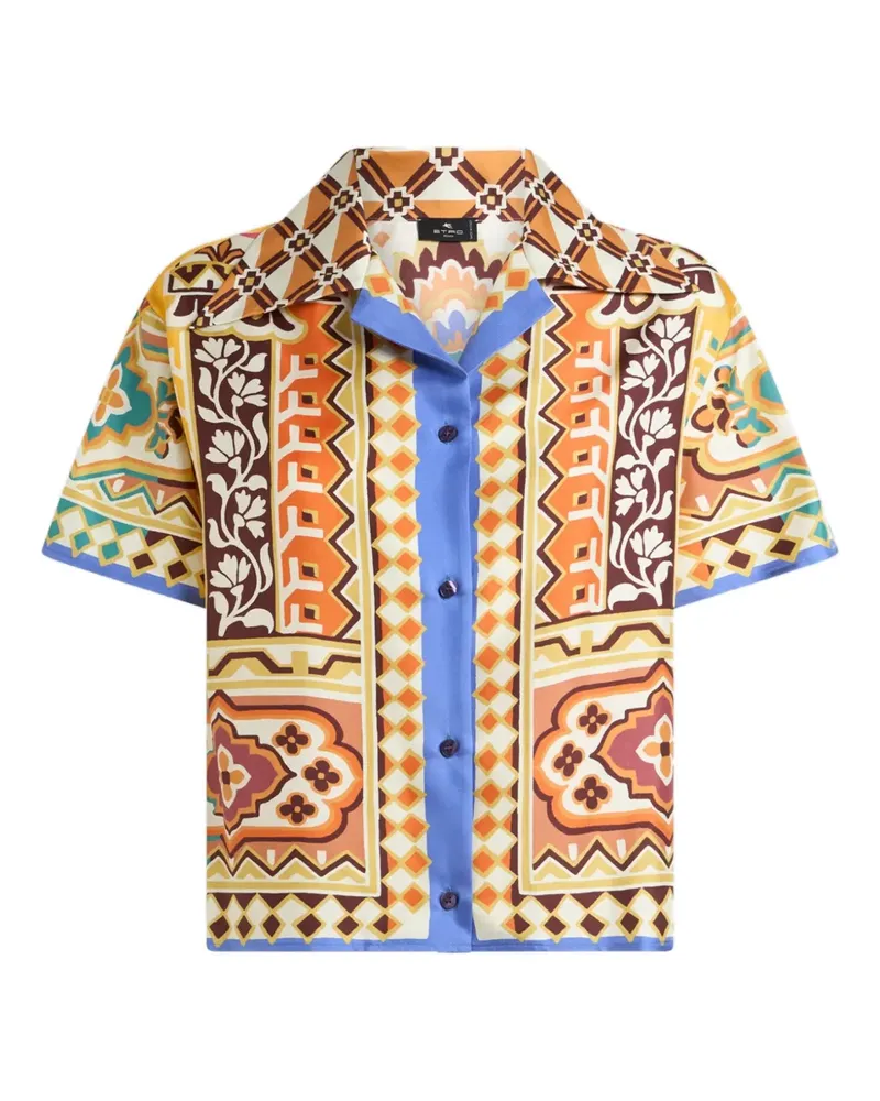 Etro Seidenhemd mit Blumen-Print - Nude Nude