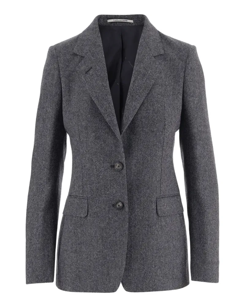 Tagliatore Blazer mit Fischgrätenmuster - Schwarz Schwarz