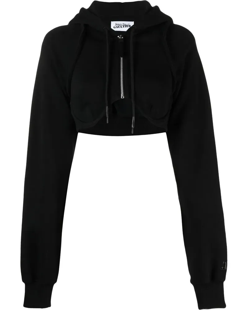 Jean Paul Gaultier Cropped-Hoodie - Schwarz Schwarz