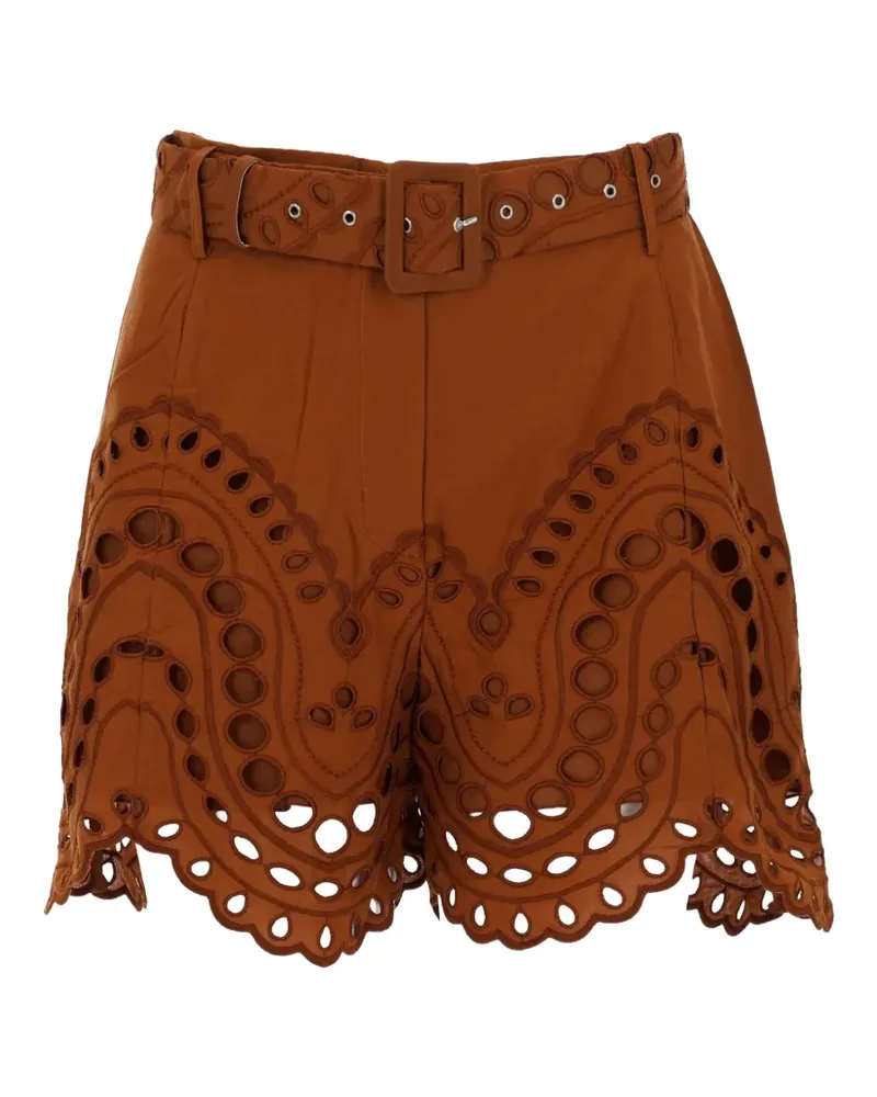 Charo Ruiz Dune broderie-anglaise shorts - Braun Braun