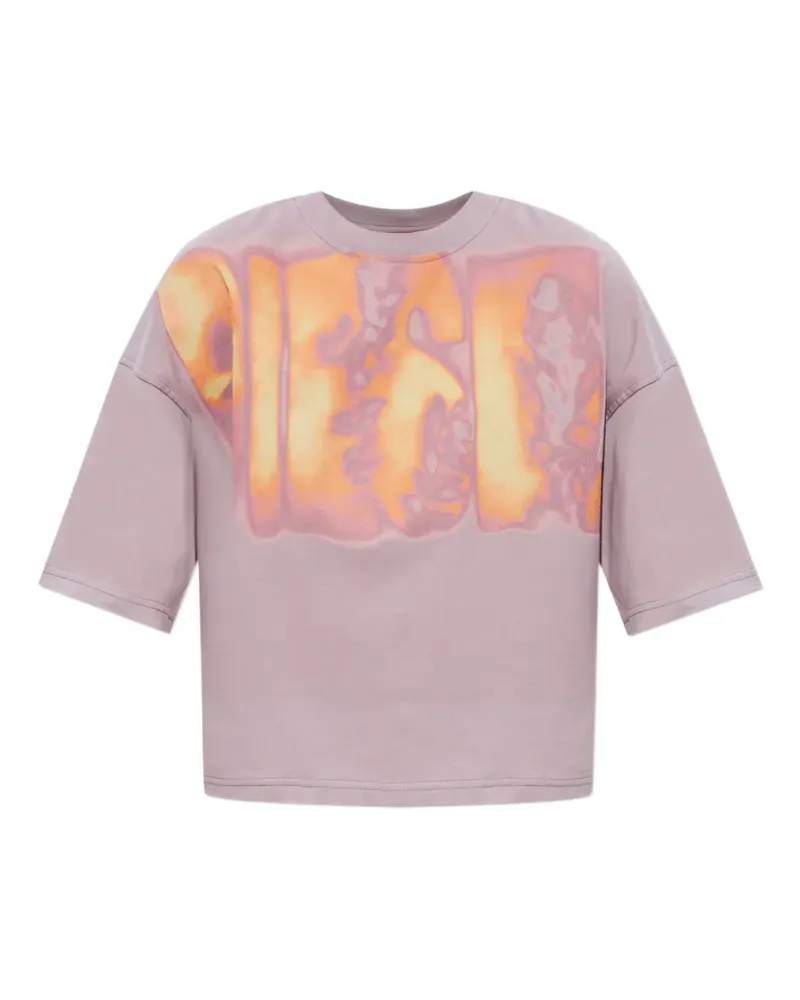 Diesel T-Cropyn-Aa1 logo-print cropped T-shirt - Violett Violett