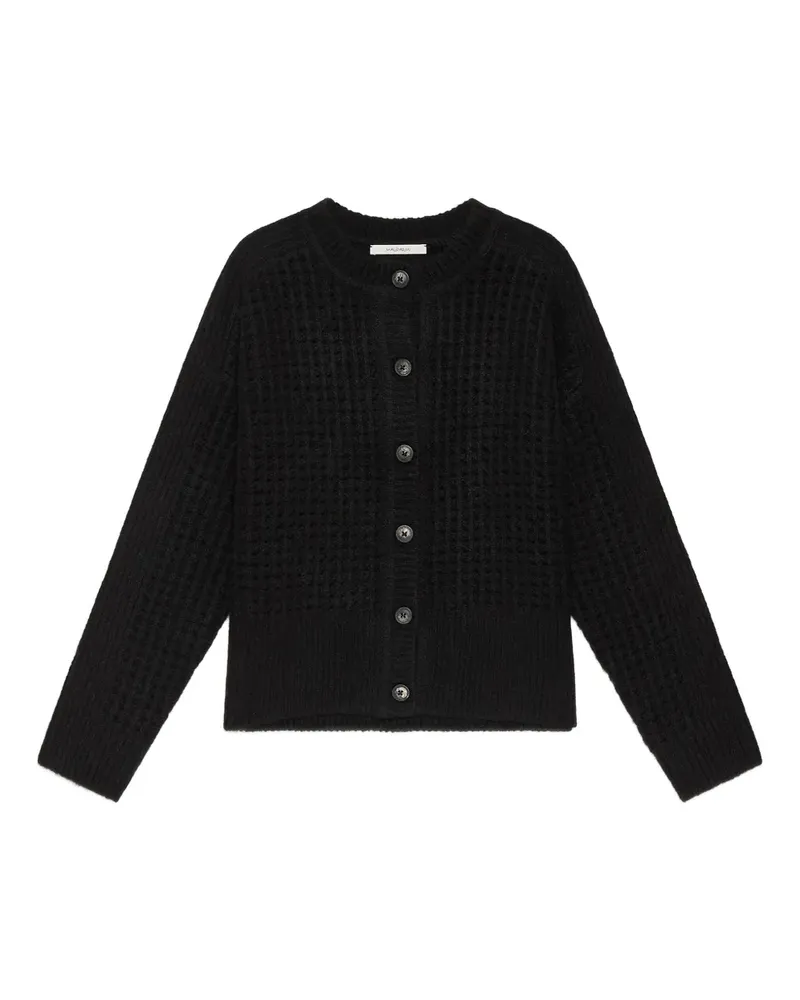 Maliparmi Cardigan mit Waffelstrick-Muster - Schwarz Schwarz