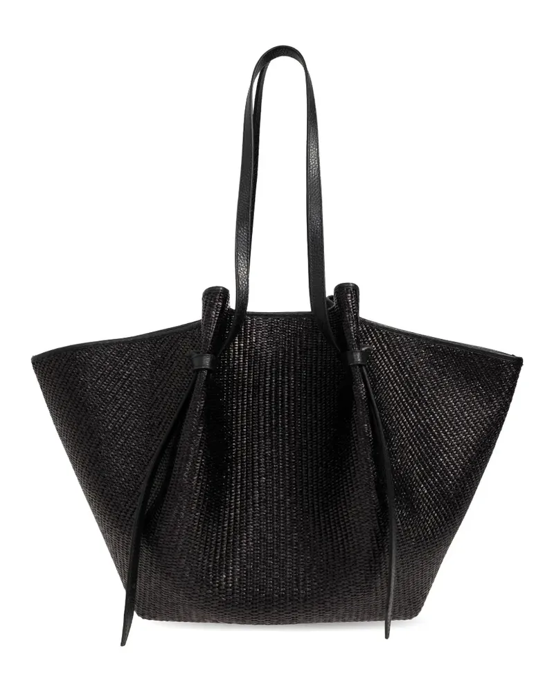 YUZEFI Large Mochi woven-design knotted-detail shoulder bag - Schwarz Schwarz