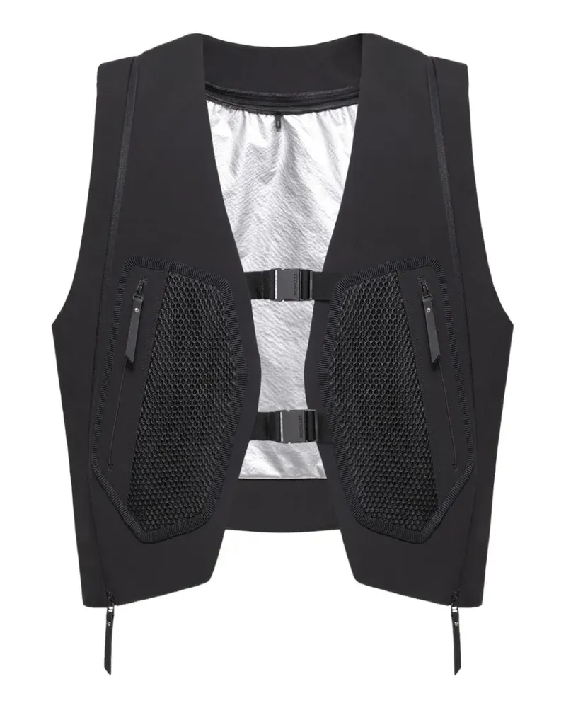 Moncler Spica Weste mit Mesh-Taschen - Schwarz Schwarz