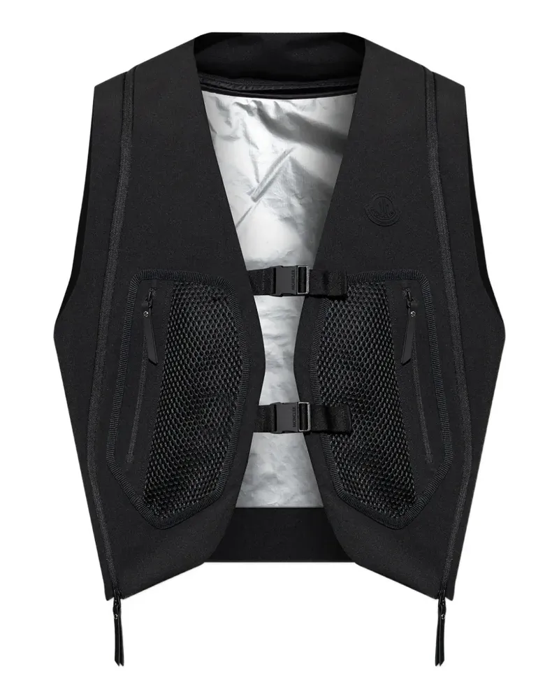 Moncler Spica buckled mesh-pockets gilet - Schwarz Schwarz