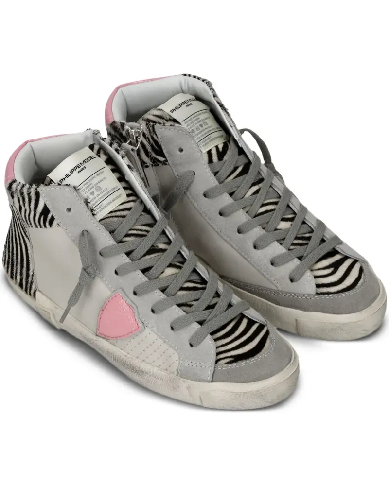 Philippe Model High-Top-Sneakers mit Zebra-Print - Grau Grau
