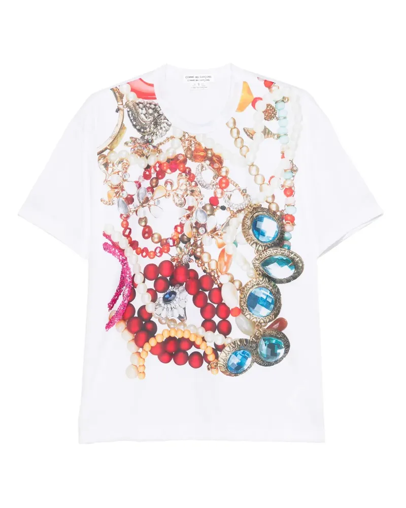 Comme des Garçons T-Shirt mit Schmuck-Print - Weiß Weiß