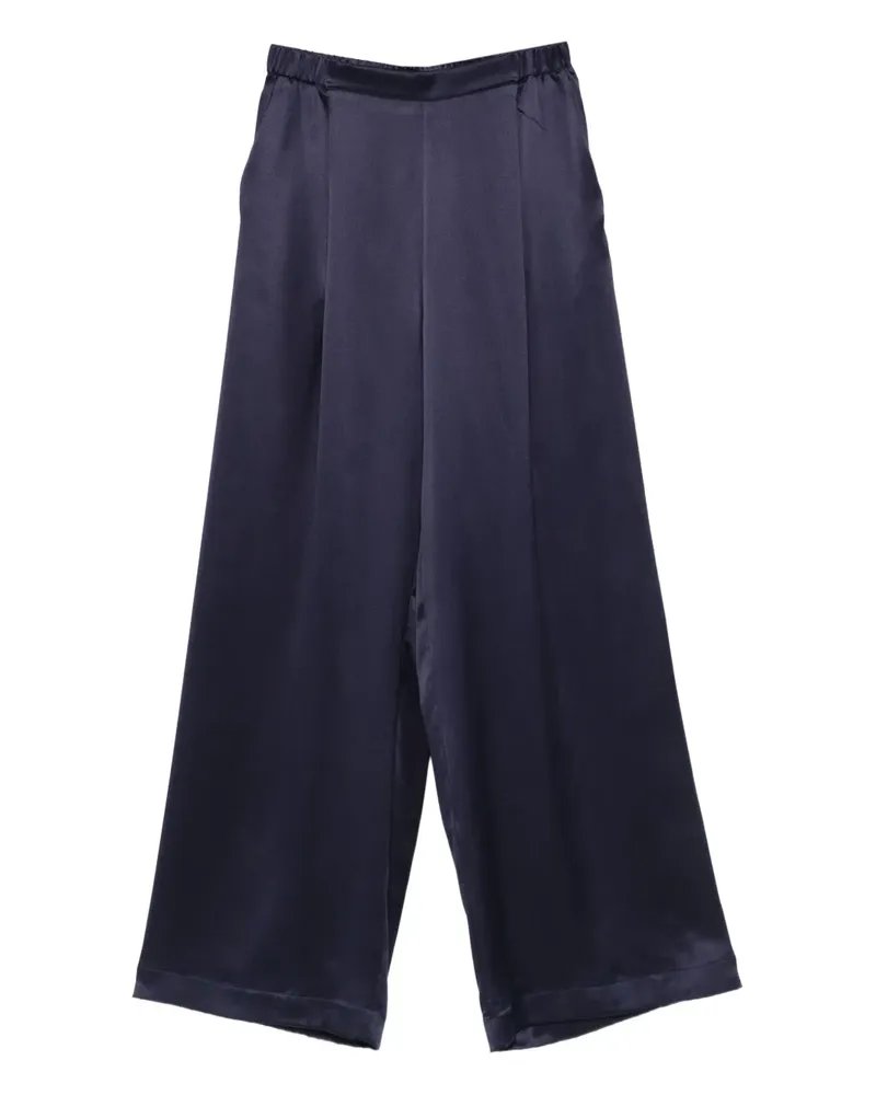 Carine Gilson Pyjama-Hose aus Satin mit weitem Bein - Blau Blau