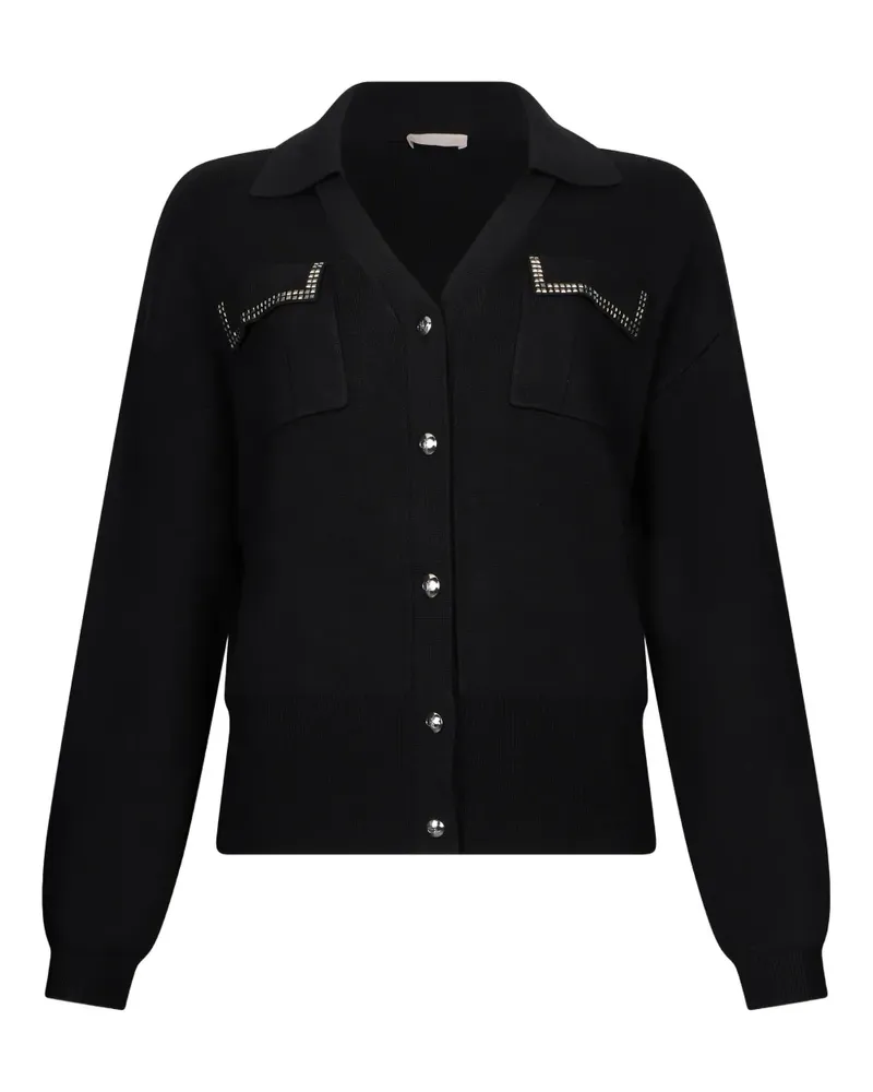 Liu Jo appliqued-pocket cardigan - Schwarz Schwarz