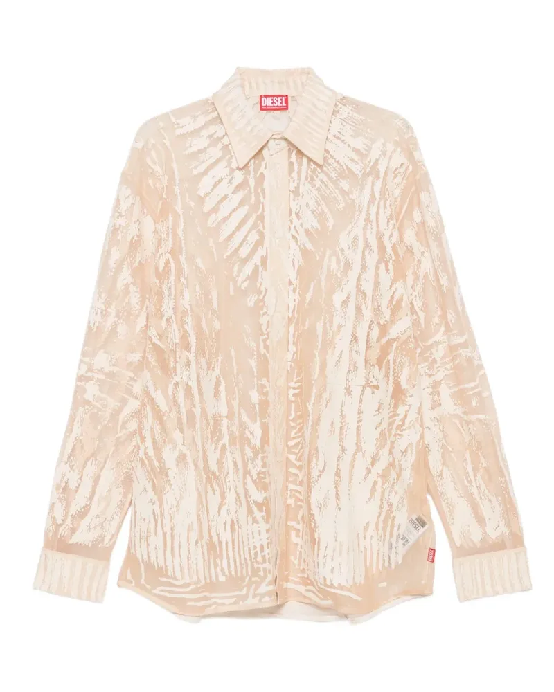 Diesel Bluse mit abstraktem Print - Nude Nude