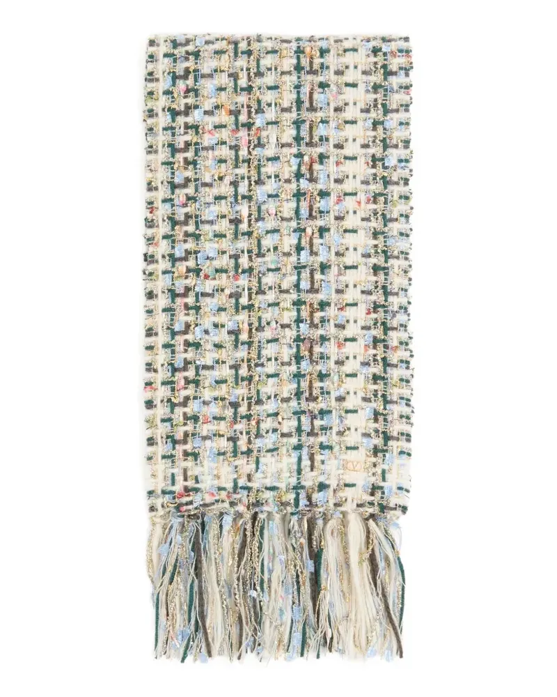 Valentino Garavani VLogo Signature wool and cashmere scarf - Nude Nude