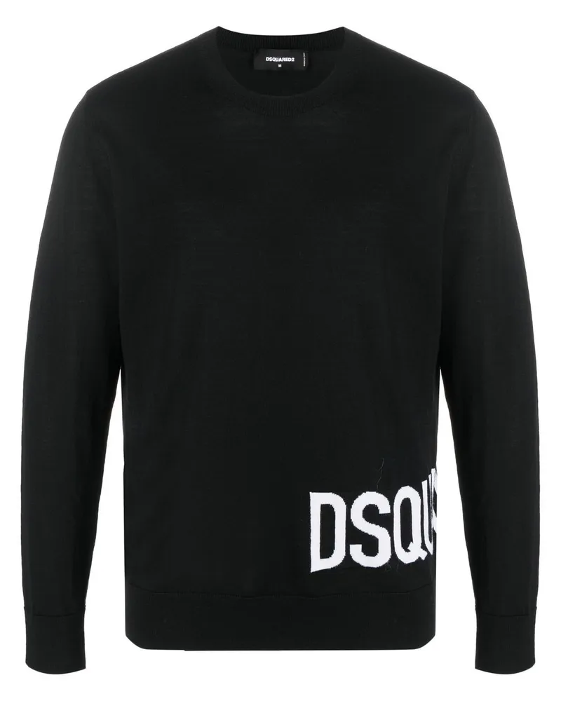Dsquared2 Pullover mit Logo-Intarsie - Schwarz Schwarz