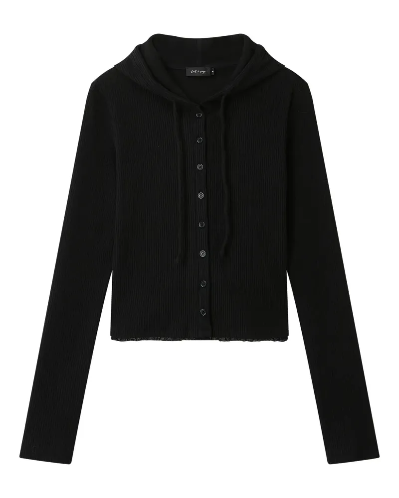 Tout a Coup Hoodie mit Knopfverschluss - Schwarz Schwarz