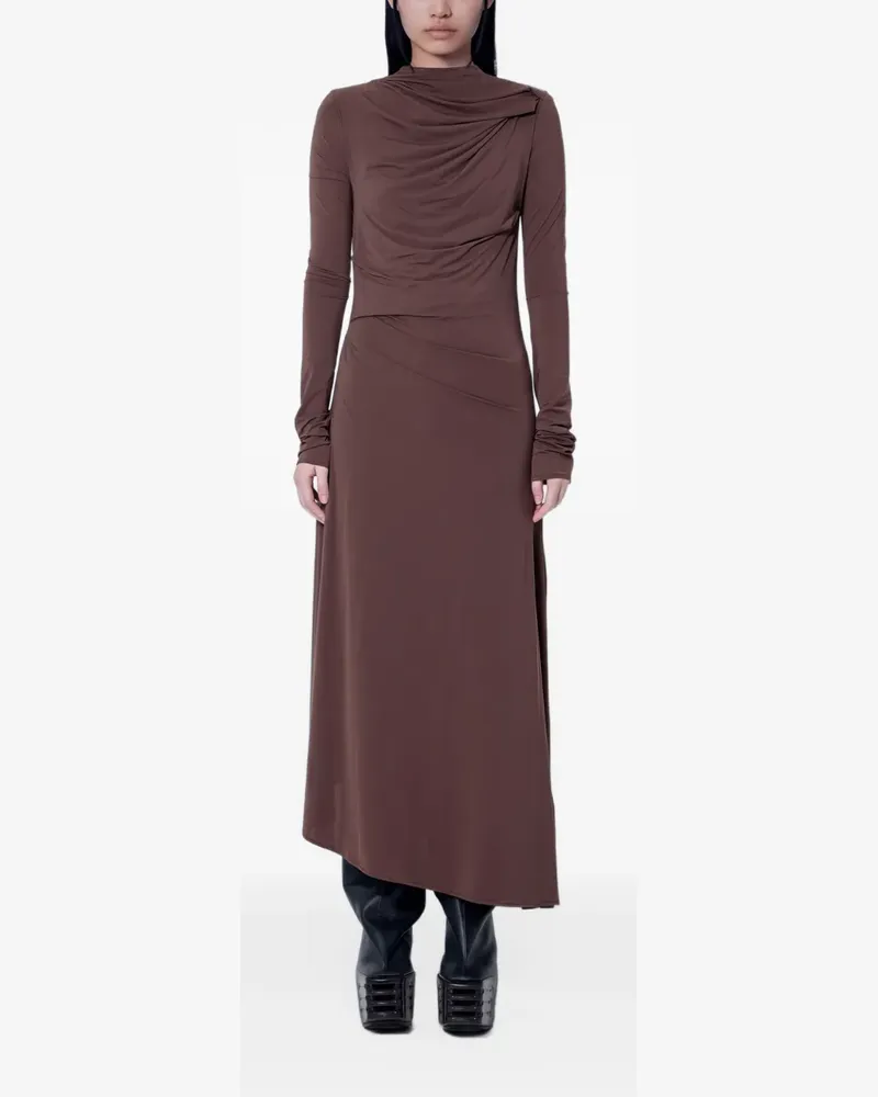 Entire Studios asymmetric draped-detail maxi dress - Braun Braun