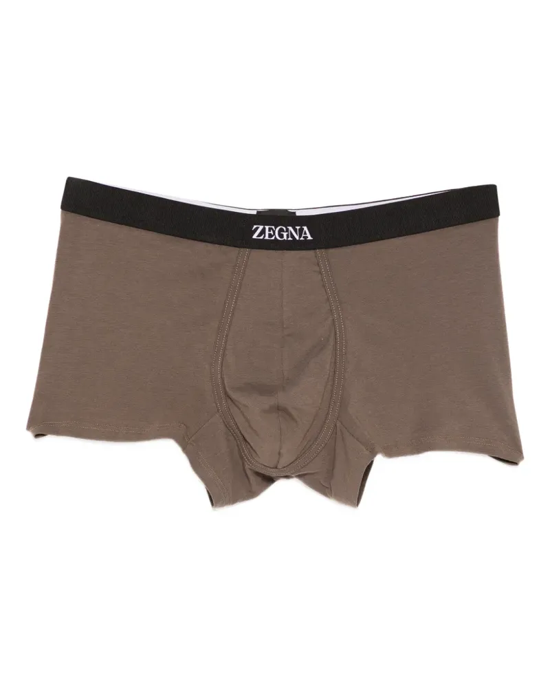 Ermenegildo Zegna logo-waistband trunks - Braun Braun