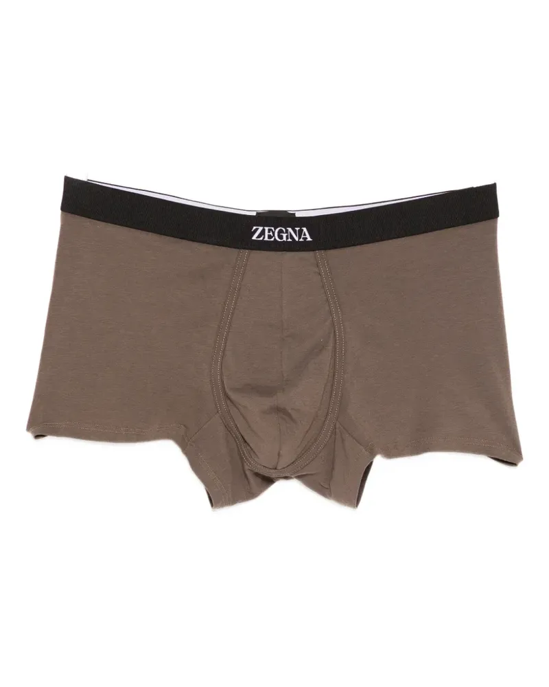 Ermenegildo Zegna logo-waistband trunks - Braun Braun