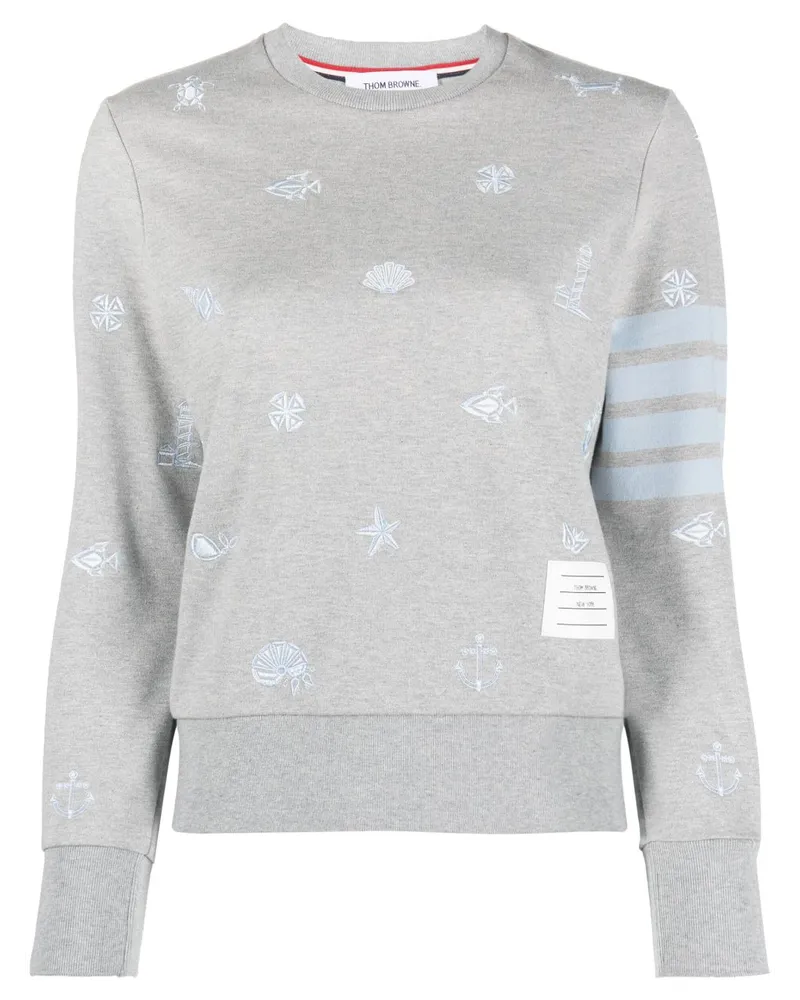Thom Browne Besticktes Sweatshirt - Grau Grau