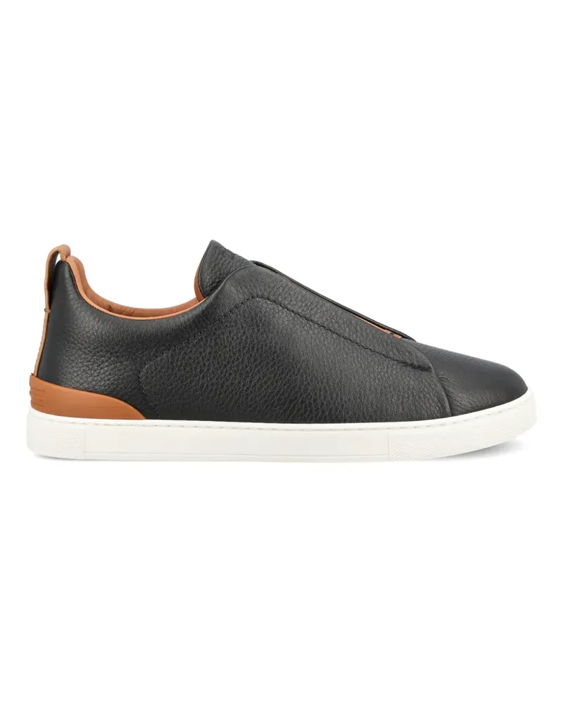 Ermenegildo Zegna slip-on leather sneakers - Schwarz Schwarz