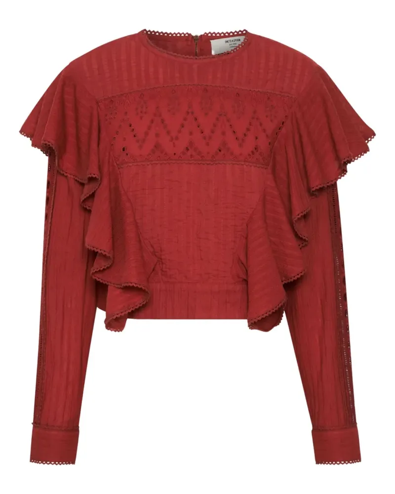 One Teaspoon Victoria ruffled blouse - Rot Rot