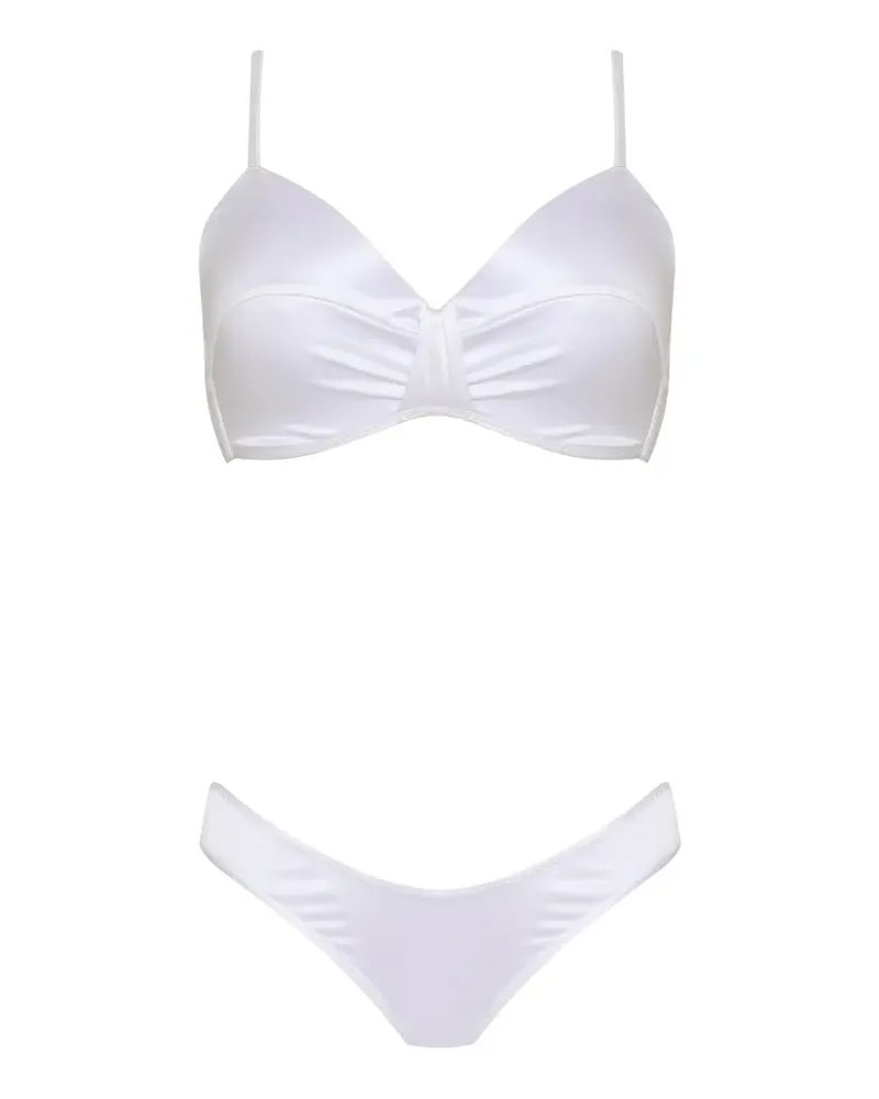 Amir Slama Geraffter Bikini - Weiß Weiß