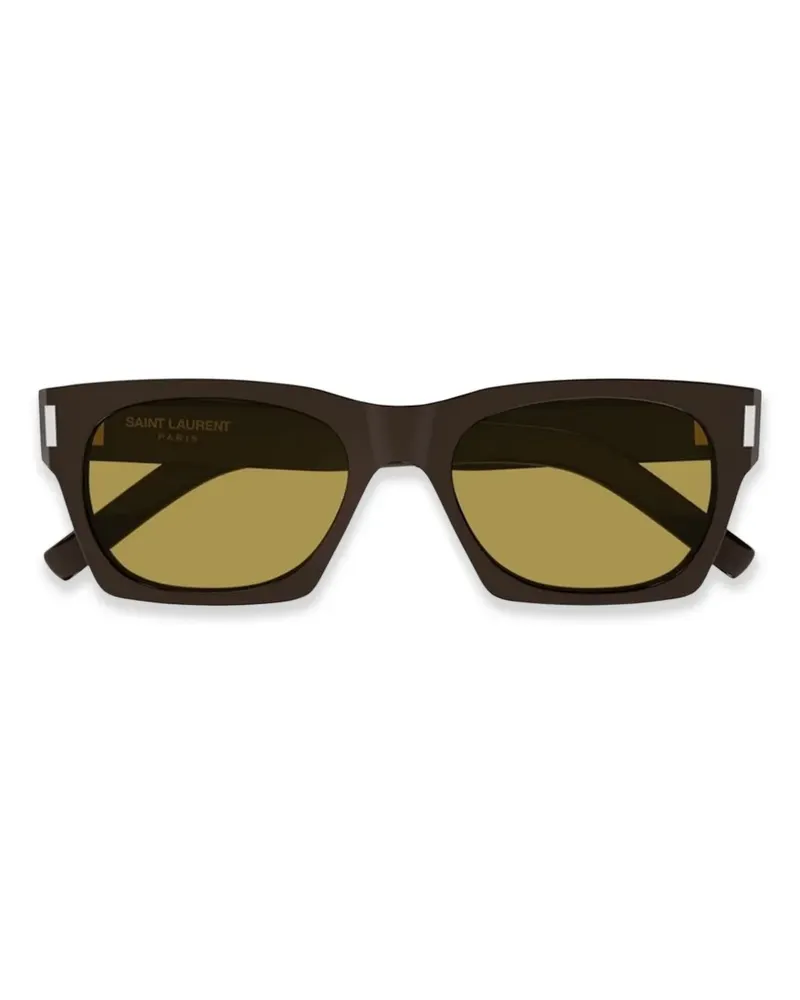 Saint Laurent Sonnenbrille mit eckigem Gestell - Braun Braun