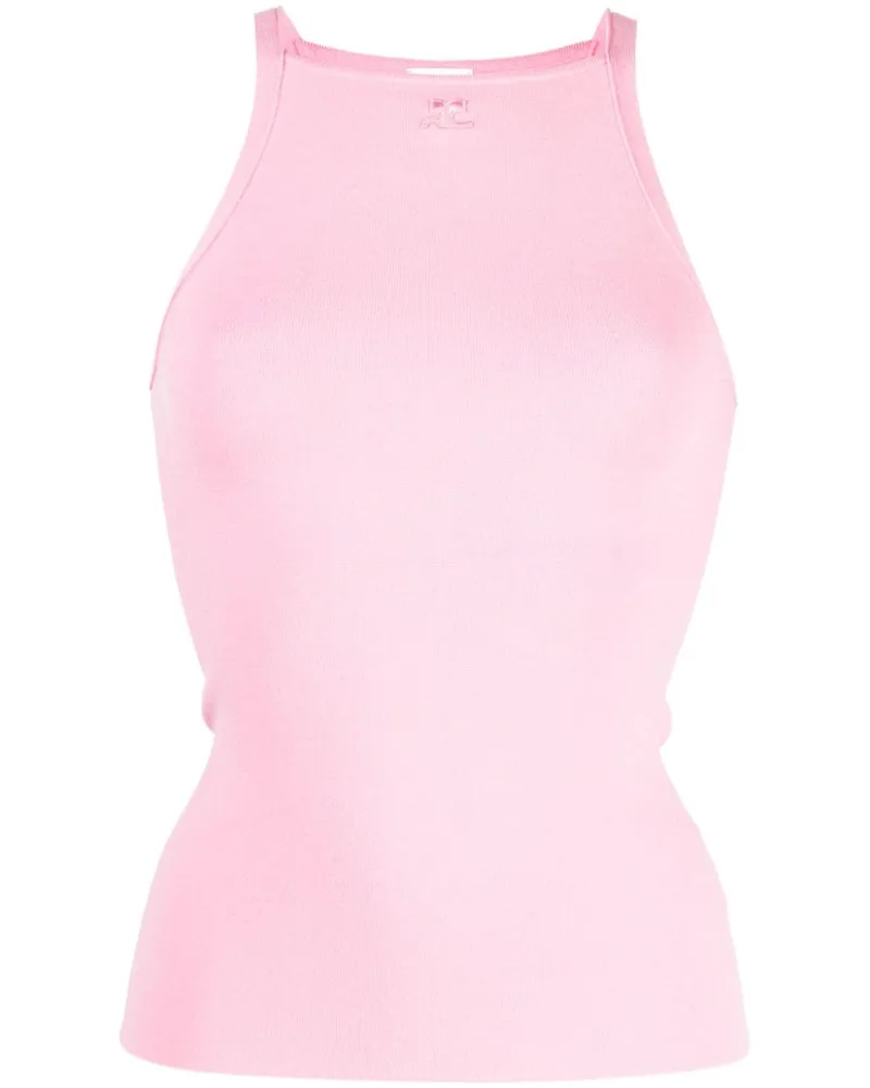 Courrèges Tanktop mit Logo-Stickerei - Rosa Rosa
