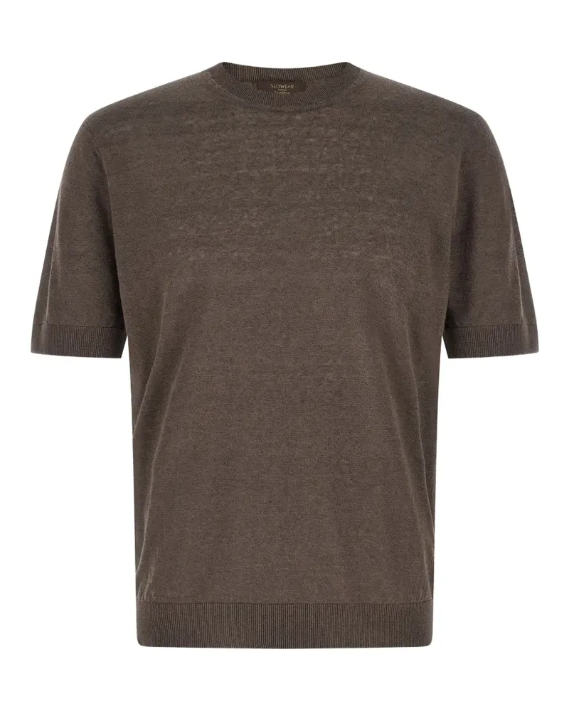Zanone T-Shirt mit Rundhalsausschnitt - Braun Braun