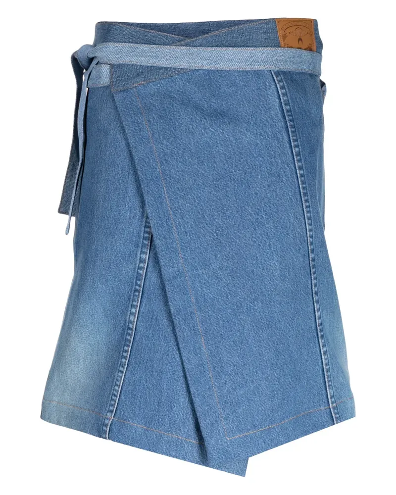 Marine Serre Jeansschürze mit Monogramm - Blau Blau