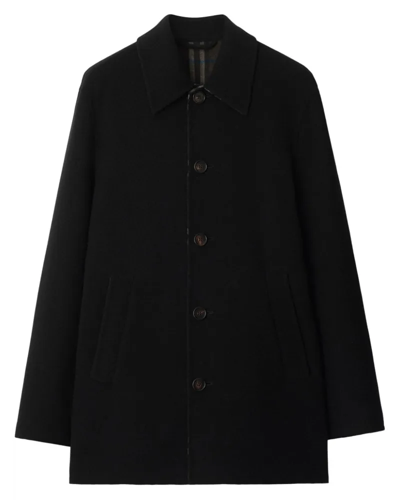 Burberry Klassischer Wollmantel - Schwarz Schwarz