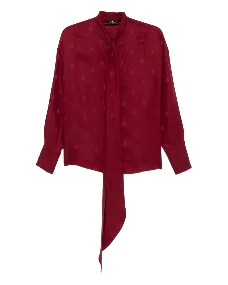 Etro Gepunktete Bluse mit Schleifenhals - Rot Rot